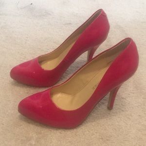 Hot pink patent leather heels size 6.5